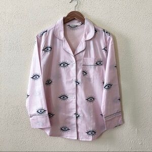 Printfresh Pink Eye Pattern Pajama Top